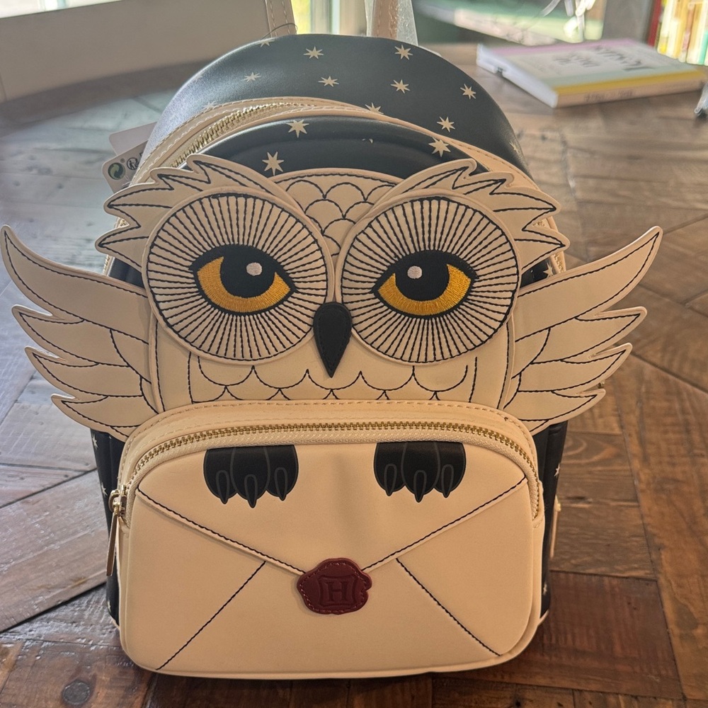 NWT Harry Potter Loungefly Backpack - Black and Cream